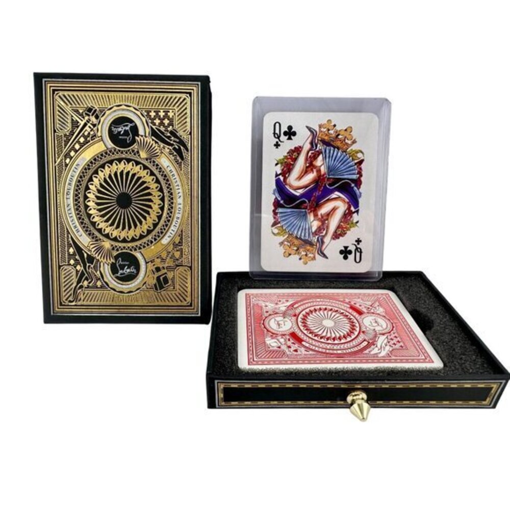 Christian Louboutin Authentic Queen of Clubs Luxury Playing Card New in Case